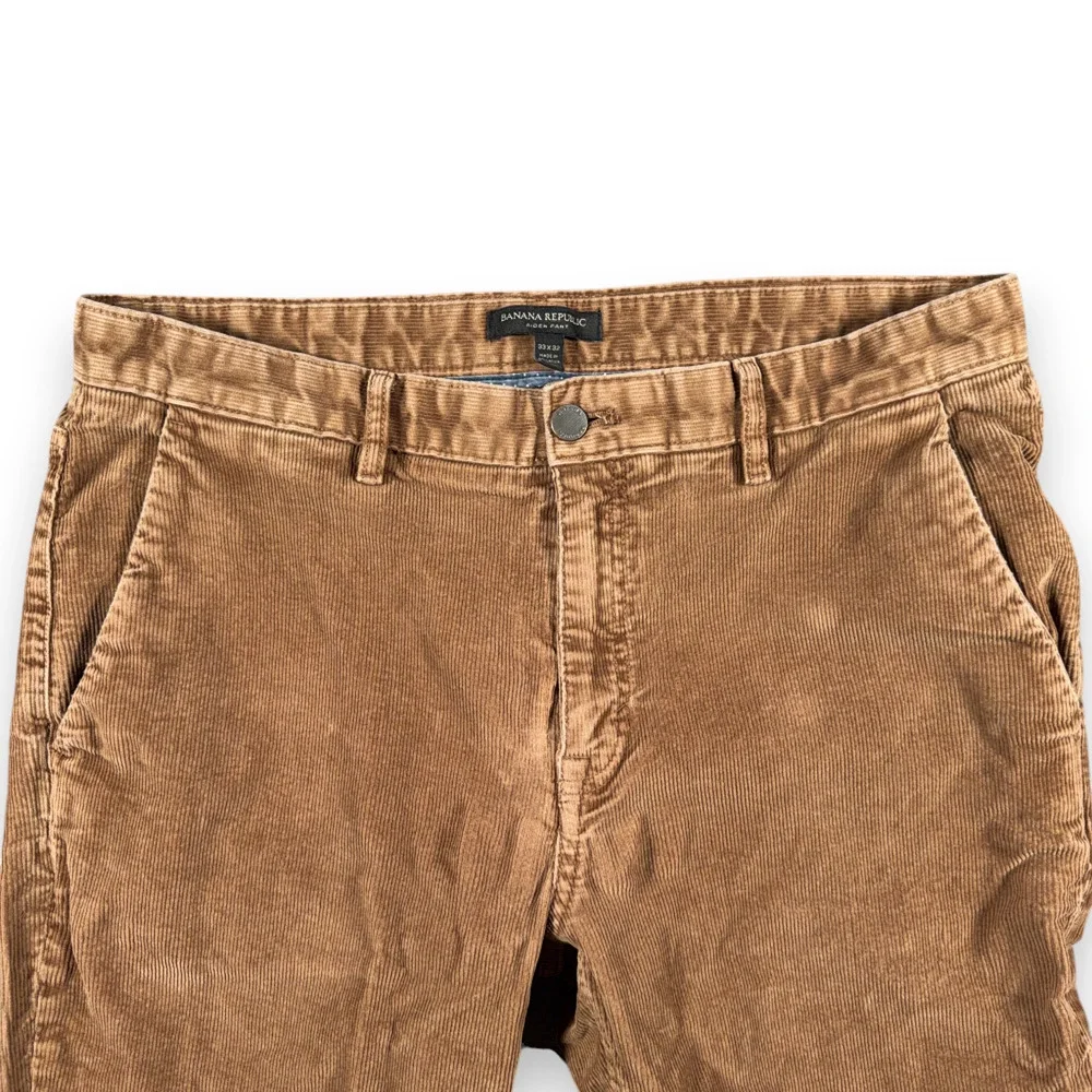 Banana Republic Pants Mens 33x31 Brown Corduroy Aiden Chino Casual 33x32 Tag